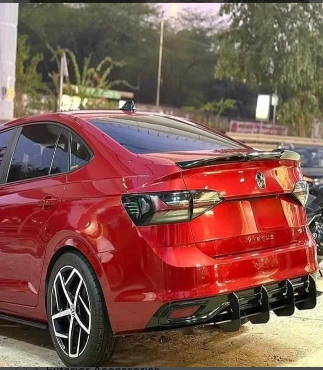 Rear 4 Fin Virtus Diffuser Bumper Lip car 4 Wing ABS Acrylic Spoiler Glossy Black Car Attractive Spoiler for Car Exteriors Auto Accessories for Decoration-image-15