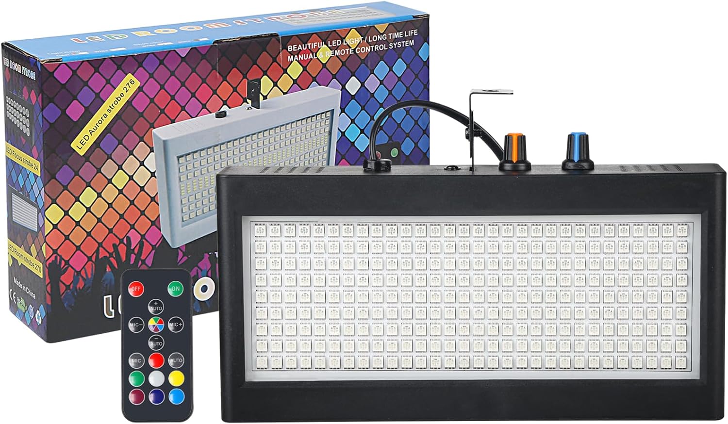 Full Color 270Led Strobe Light with Remote Control for Halloween Mini Strobe Lights for Room Party