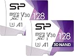 Silicon Power 128GB Micro SD Carte U3 SDXC Jusqu'à 100MB/s avec adaptateur, pour Nintendo-Switch, Cams et Drones