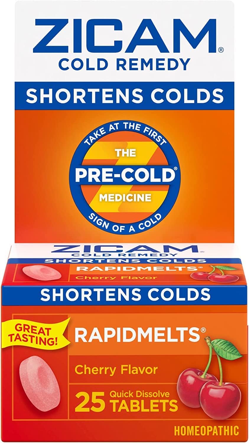 Zicam Cold Remedy RapidMelts Cherry Flavor, Zinc Formula, Quick Dissolve Tablets, 25 Count (Pack of 3) Zicam Cold Remedy RapidMelts Cherry Flavor, Zinc Formula, Quick Dissolve Tablets, 25 Count (Pack of 3)