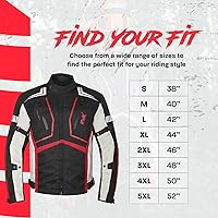Vista 5 de HWK Chaqueta de motocicleta para hombres y mujeres Scorpion con tela Cordura para enduro, motocross, conducción de motocicleta, Rojo, Grande