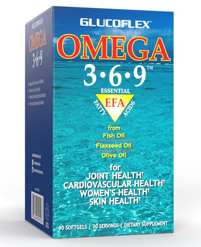 Glucoflex Ômega 3-6-9 com óleos de peixe, oliva e linhaça 1.200 mg 90 cápsulas gelatinosas