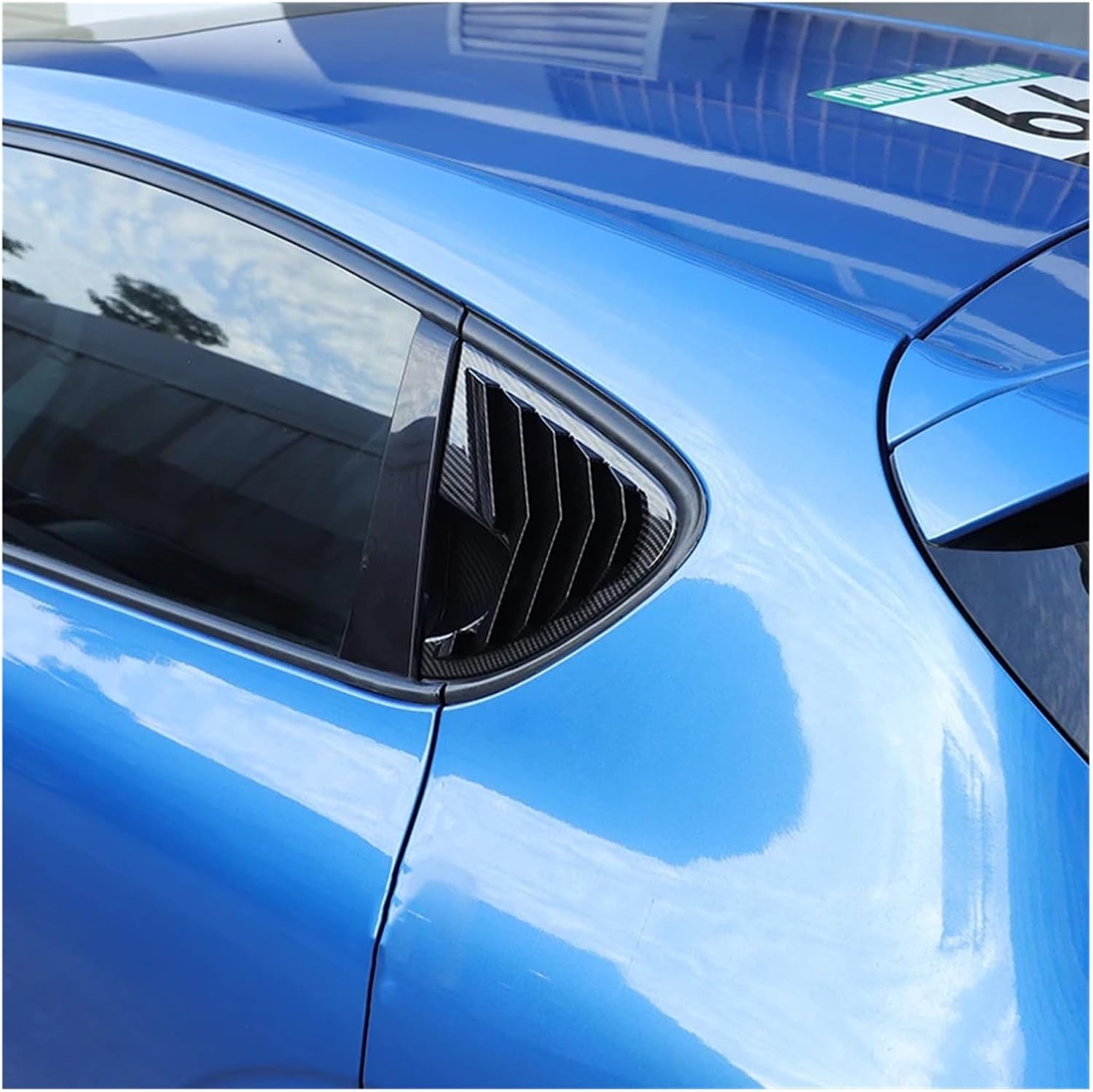 Compatible With SEAT Leon MK2 2008-2012 ABS Carbon Fiber Car Rear Window Triangle Shutter Deflector Decoration Accessrories(Carbon fiber pattern)