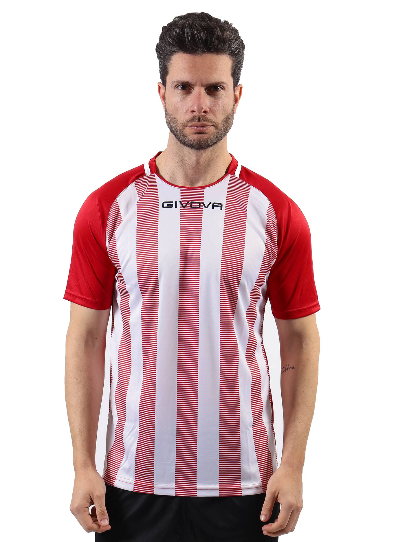 Givova RED/WHITE INTERLOCK STRETCH SHIRT Size XL