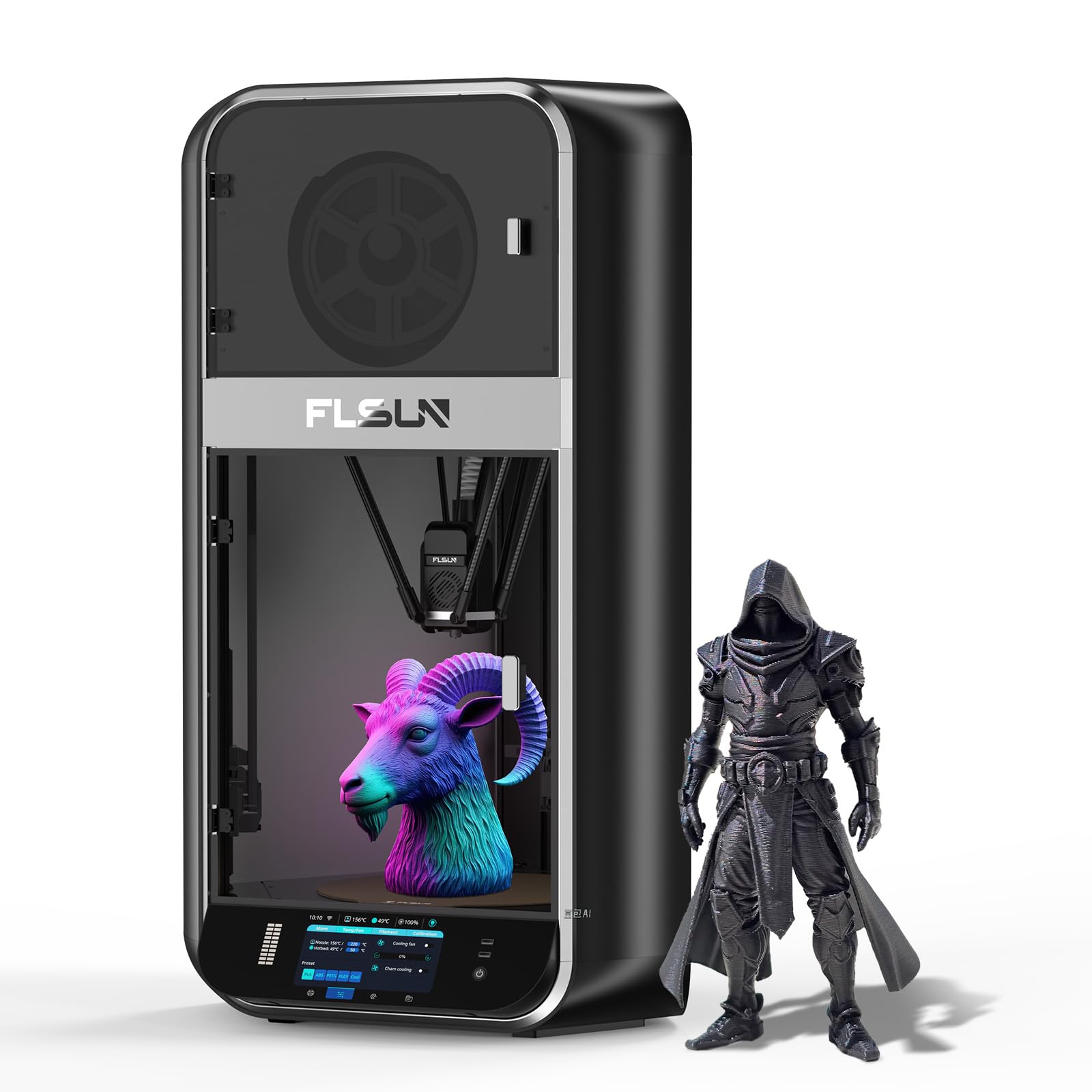 FLSUN S1 Delta 3D Printer,Max 1200mm/s High-Speed Printing, Fully Auto Leveling,350°C Dual-Gear Direct Extruder,Out-of-The-Box,≤55 dB Quiet FDM 3D Printers, Large Print Size 13"x13"x17"