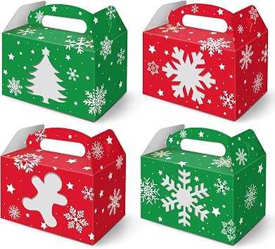 KALEFO 12PCS Christmas Holiday Cardboard Gift Boxes