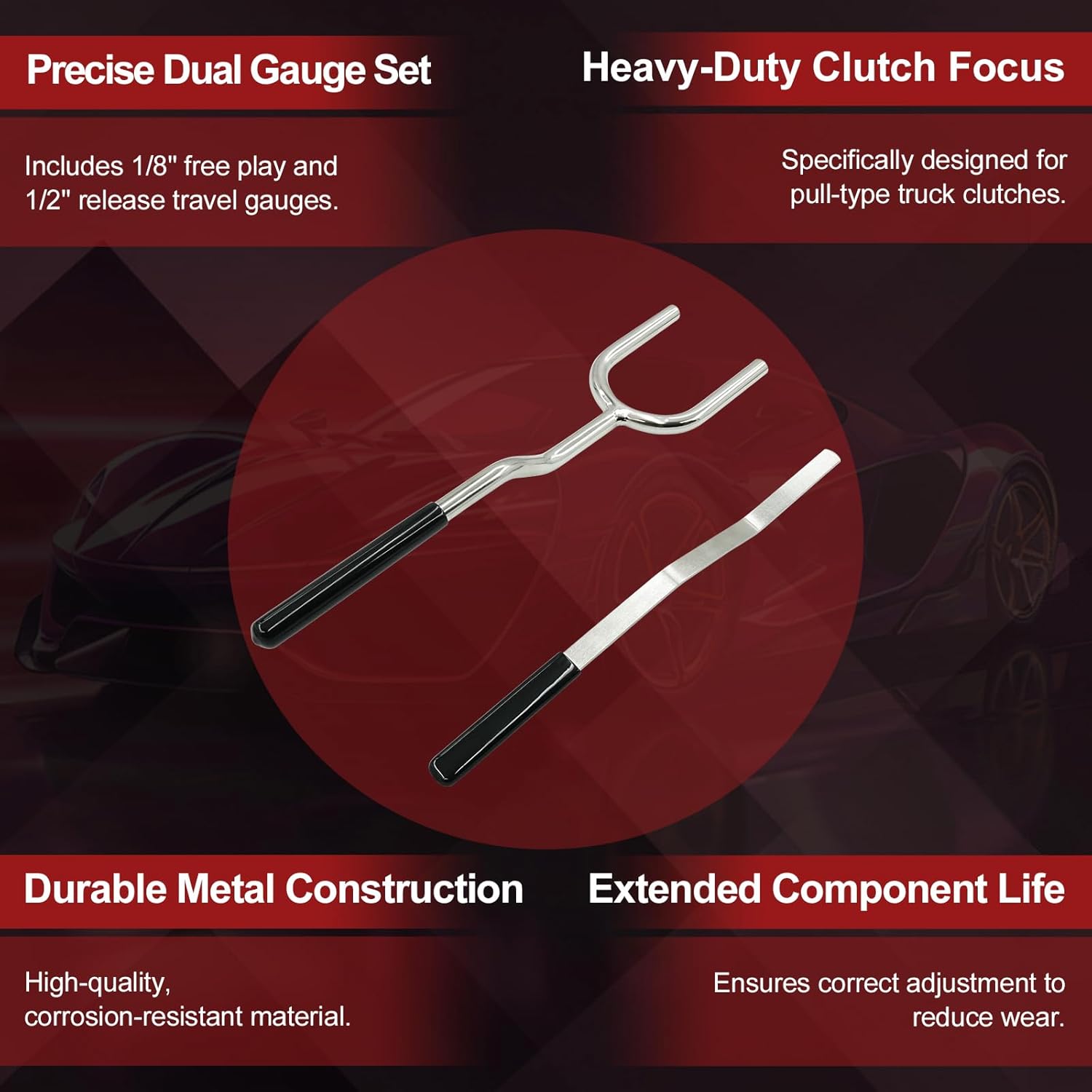 Truck Clutch Adjustment Set 5035 for Gauge and Measurement Compatible with Trucks Heavy-Duty Pull-Type Clutch Adjustment Tool Set