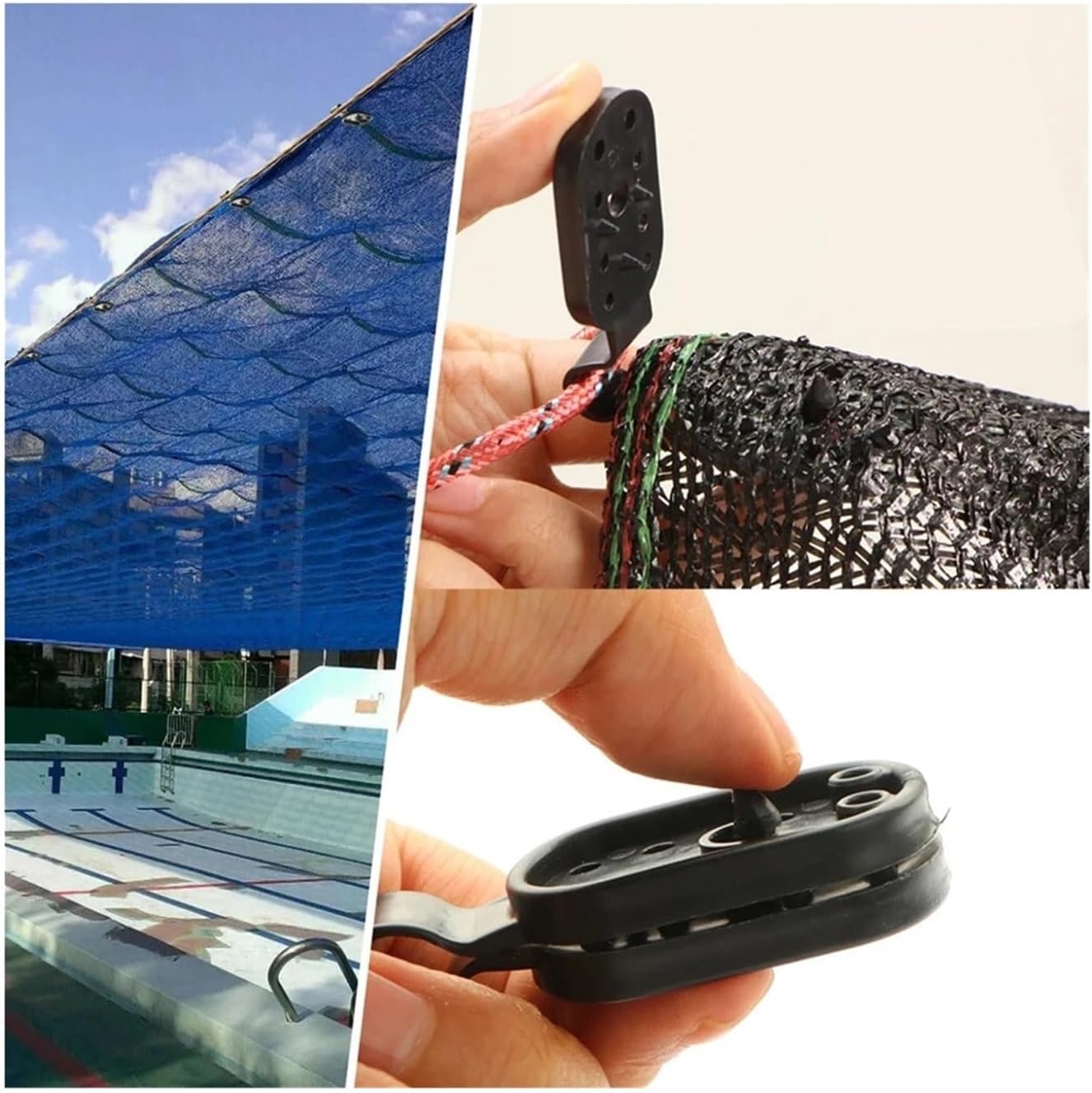 Shade Cloth Clips 150pc Black Plastic Windproof Lock Grip for Secure Outdoor Shade and Awning Installation for Garden Patio Awning Mesh Fabric