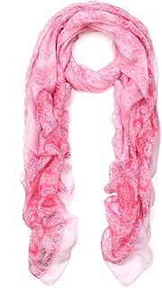 Premium Elegant Paisley Floral Scarf Wrap, Pink