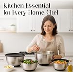 Bellemain Mixing Bowls with Lids Set - Stainless Steel Mixing Bowls with Airtight Lids - Food Storage Containers - 3PCS Set with Non-Slip Bottoms Kitchen Essentials for Baking - Serving