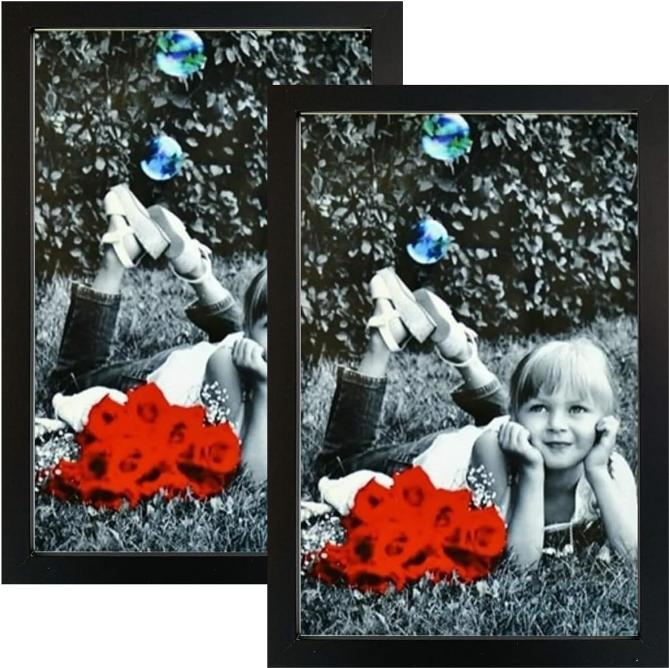 Tasse Verre Portarretratos de 8 x 12 pulgadas (paquete de 2)  Cubierta frontal de vidrio de alta definición  Muestra un marco de fotos de 8 x 12