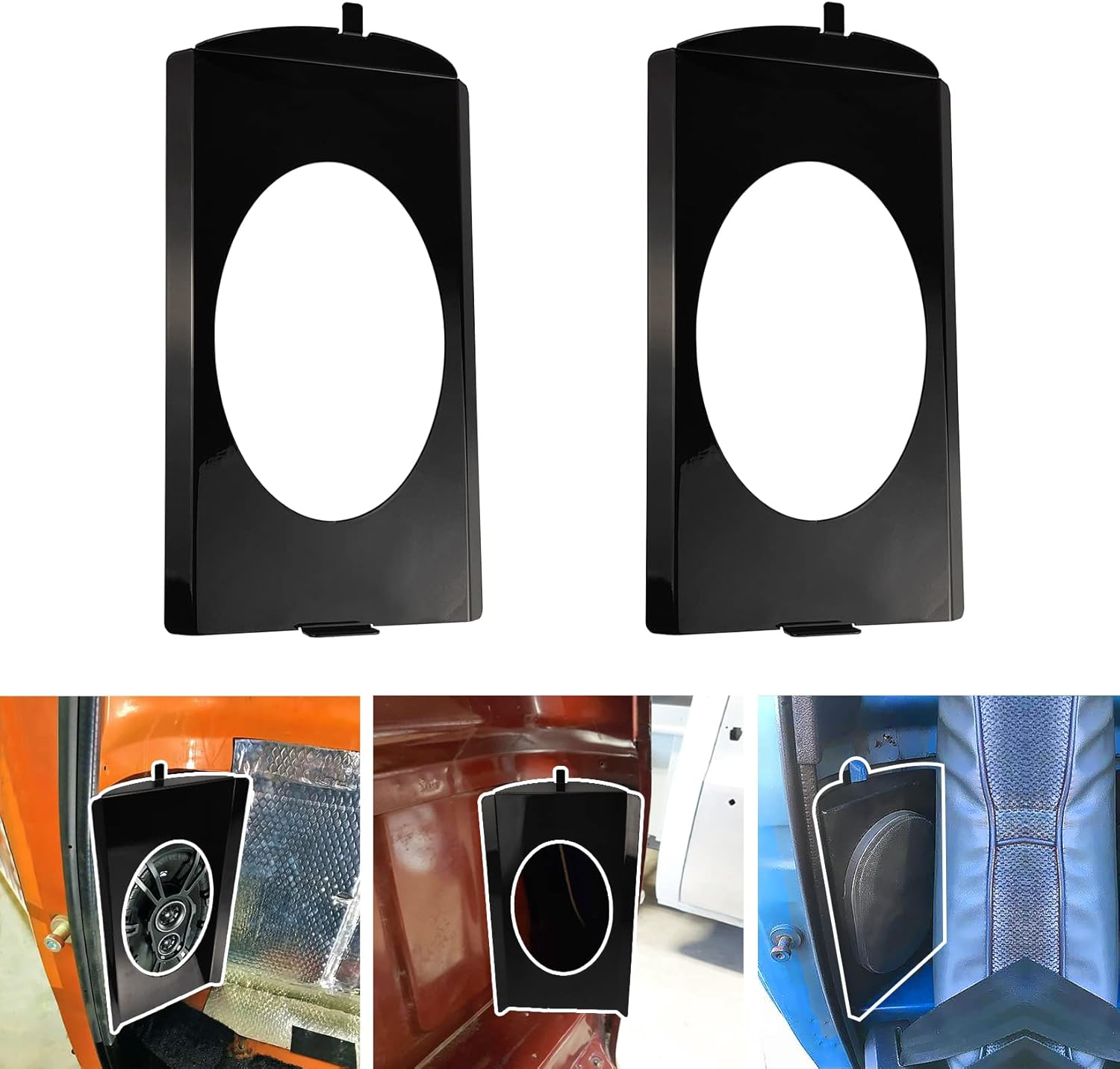 VIAGL Speaker Brackets Behind Seat 6x9 fit for Chevy C10 1973-1987 Squarebody for 6x9 Speaker, Black