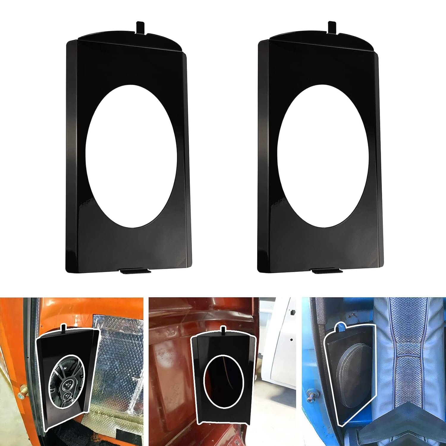 VIAGL Soportes de altavoz detrás del asiento 6x9 para Chevy C10 1973-1987 Squarebody para altavoz 6x9, negro VIAGL Soportes de altavoz detrás del asiento 6x9 para Chevy C10 1973-1987 Squarebody para altavoz 6x9, negro