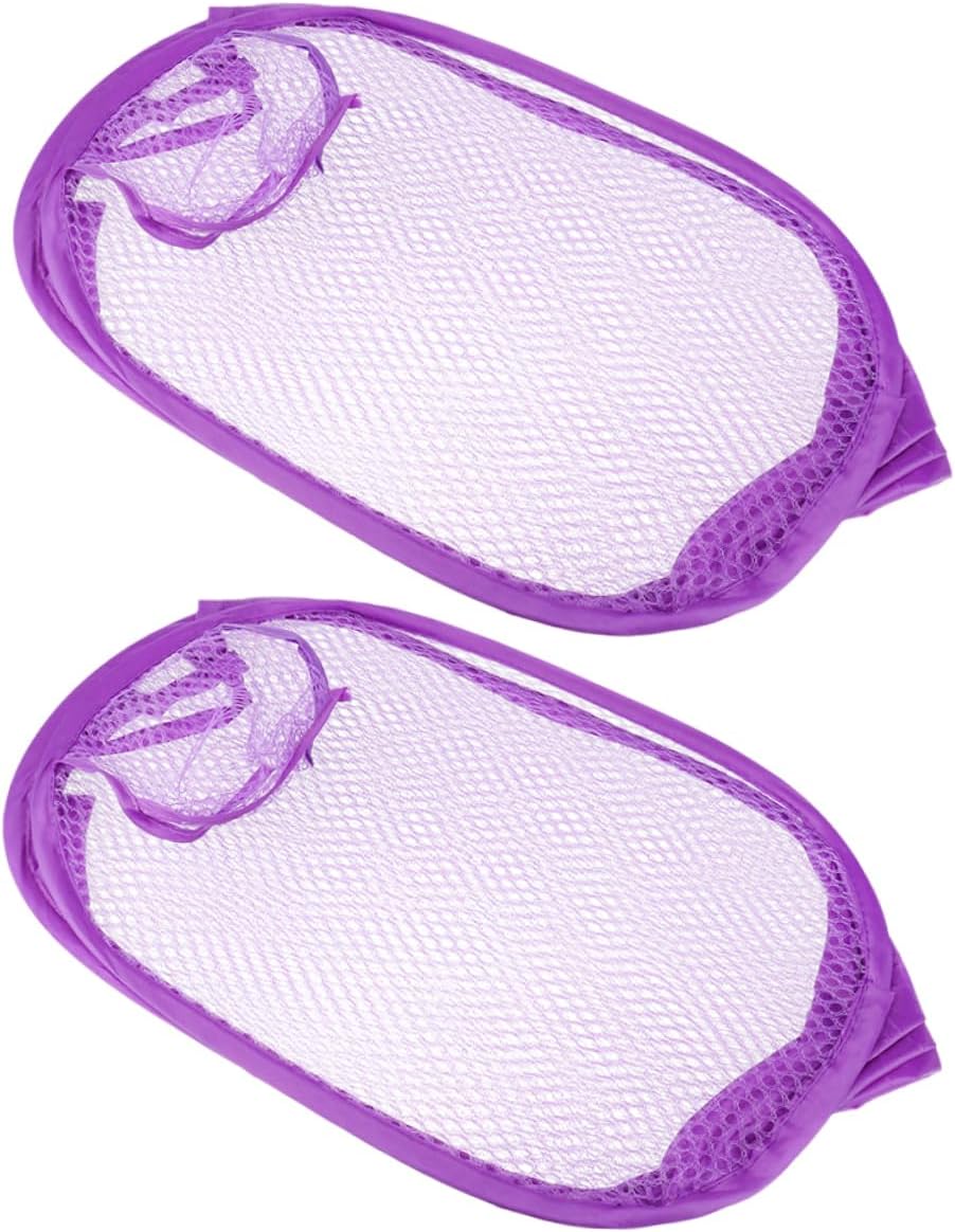 VOSAREA 2pcs Clothes Hamper Mesh Laundry Basket under Bed Storage Portable for College Hotel Camping