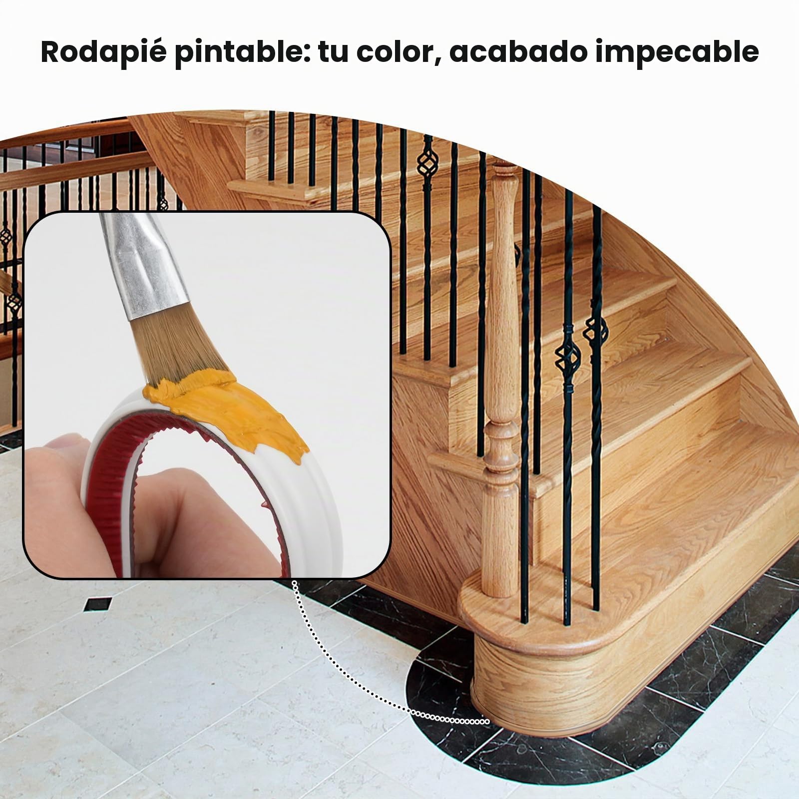 Molduras Pared Autoadhesivas 2,5m - Moldura Decorativa PVC para Paredes y Techos, Borde Flexible para Muebles y Suelos, Pintable & DIY (12mm)