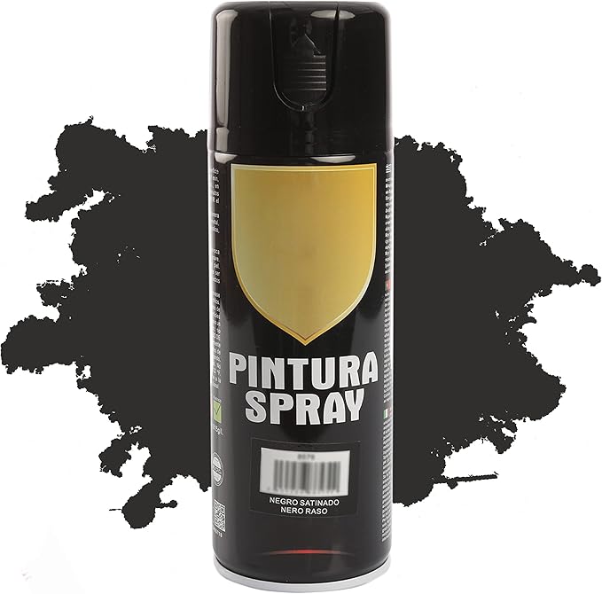 H HANSEL HOME Pintura Spray Negro Satinado 400 Ml
