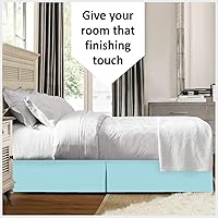 Vista 2 de Falda de cama plisada 100% algodón de 800 hilos, con volantes plisados de lujo, moderna calidad de hotel, fácil ajuste con caída a medida de 18