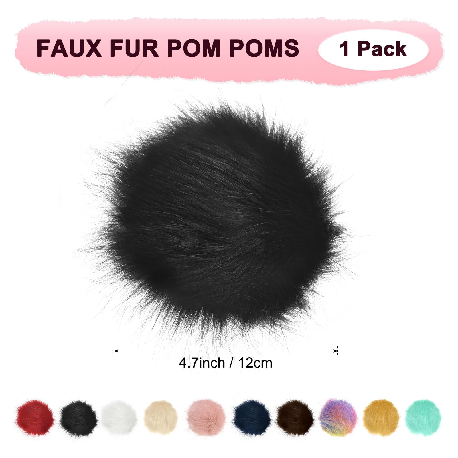 M METERXITY 1-Pack Faux Fur Pom Poms - Image 3
