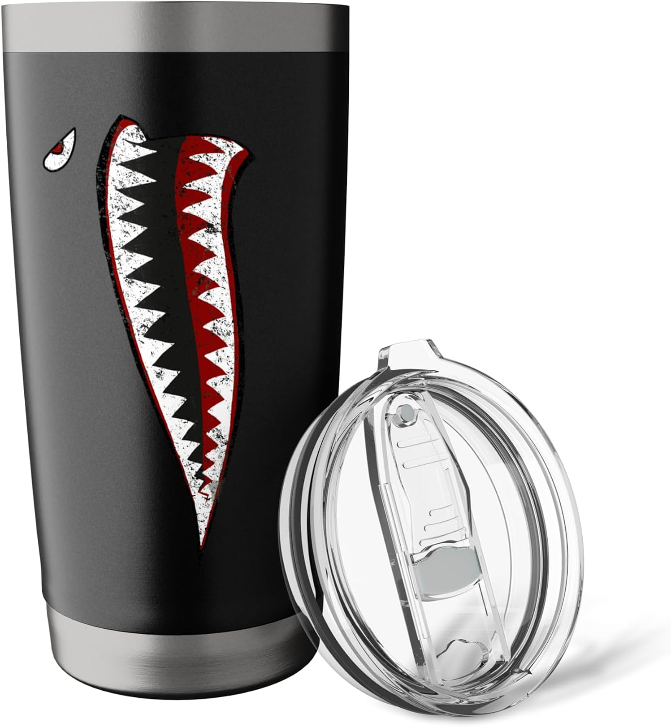 Shark Teeth P-40 Warhawk Nose Art WWII WW2 Airplane Vintage Stainless Steel Insulated Tumbler image 5