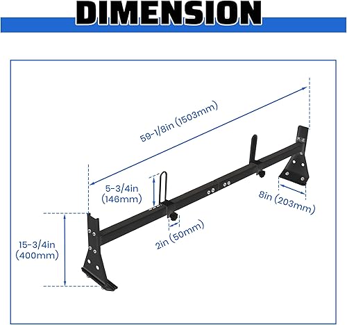 Miniatura 4 de ECOTRIC Portaequipajes para escalera de camioneta de 3 barras de 59 pulgadas, compatible con Chevy Express 1996 en adelante, capacidad de 800