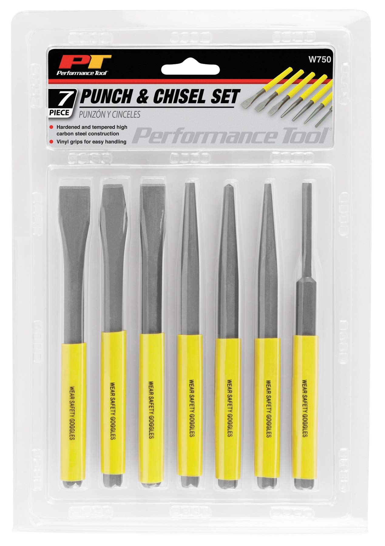 Chisel Type Pin Hand Tool Set US PRO 7-Piece Punch & Chisel Set – Cold Chisel, Center ...