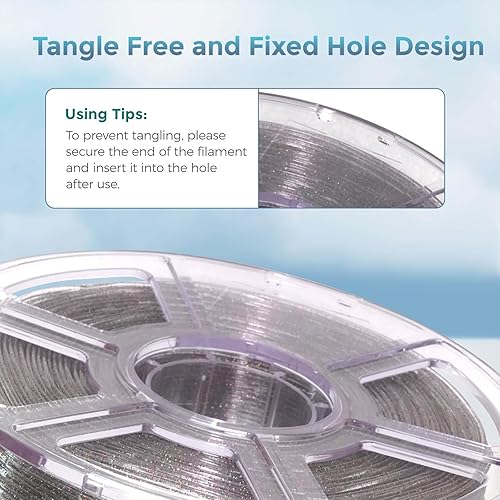 Miniatura 4 de FLASHFORGE - Filamento PLA, 116 de pulgada, carrete de 2.2 libras de filamento con purpurina colorida para un acabado único, precisión dimensional