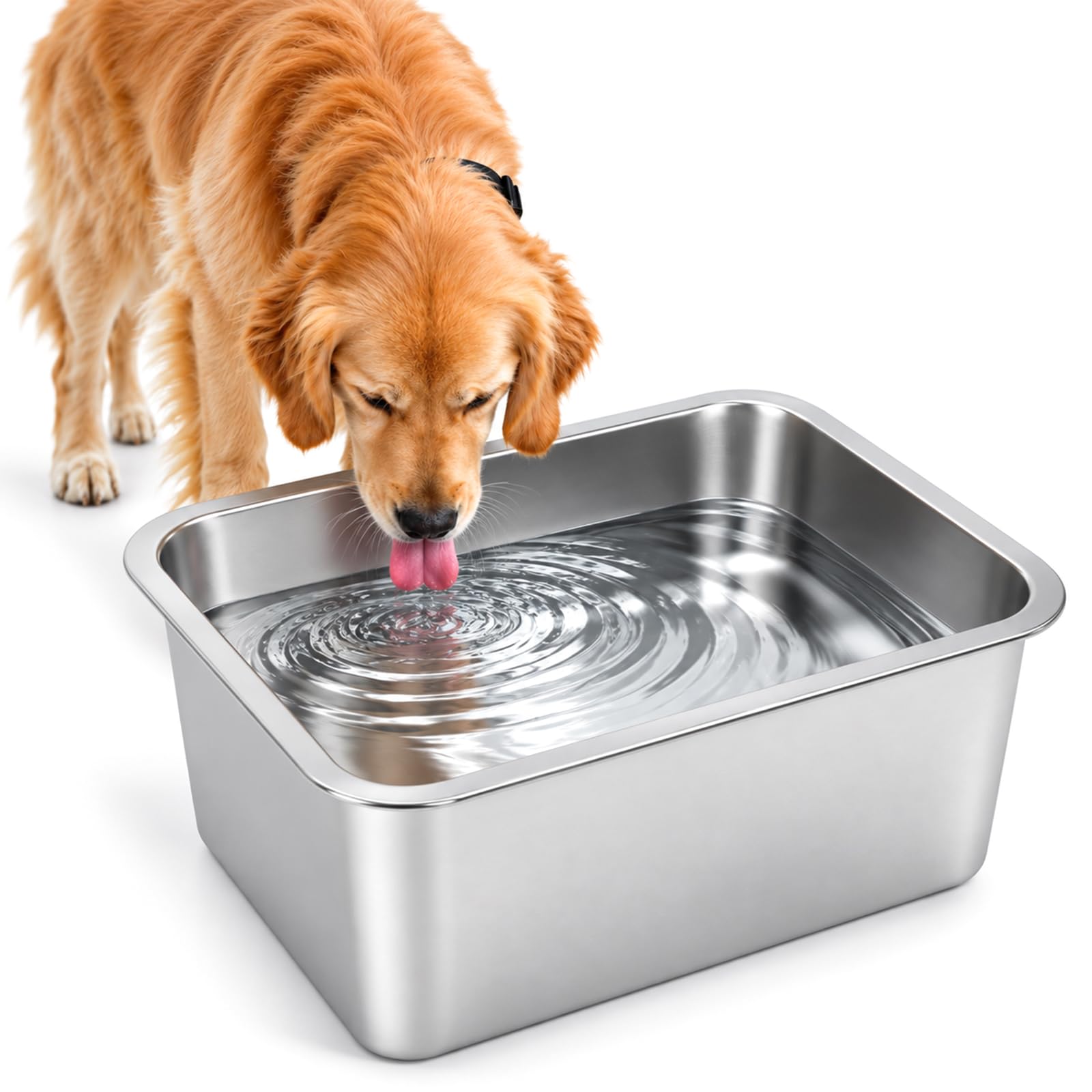 Lonepetu 3 Gallon Stainless Steel Dog Water Bowl