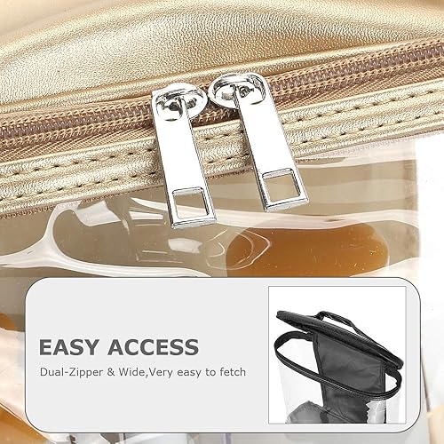 Miniatura 6 de Bolsa de cosméticos, estuche portátil transparente para artículos de tocador, bolsa de maquillaje de PVC transparente, organizador de almacenamiento