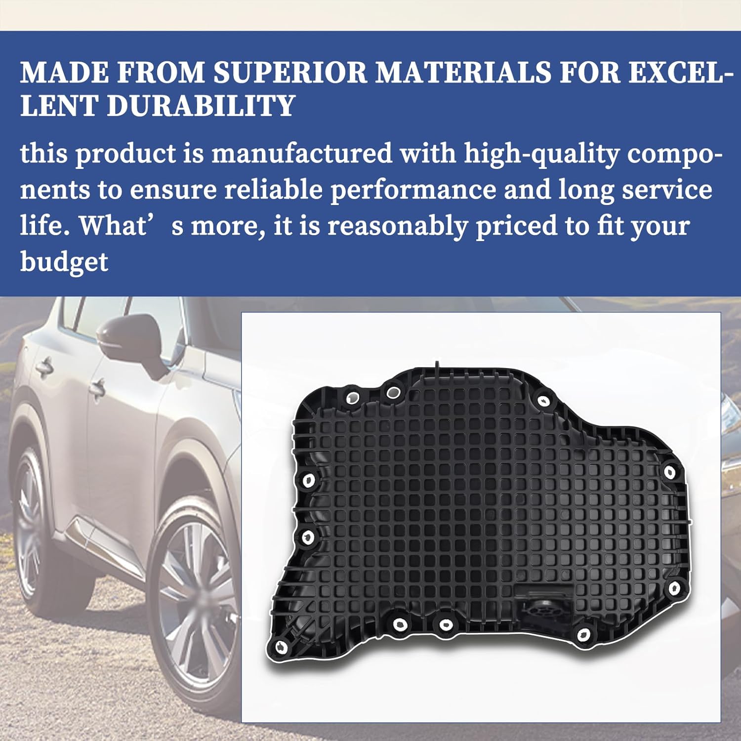 11110-6RC1B Oil Pan Compatible with Nissan Rogue 1.5L 2021 2022 2023 2024 Replace 111106RC1B 11110 6RC1B