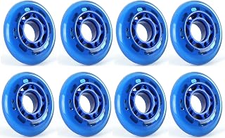 JHKJ 64mm Inline Skate Wheels 82A Inline Skate Wheels not Bearings, Skate Replacement PU Wheel for Inline Roller Skates(8 Pack)