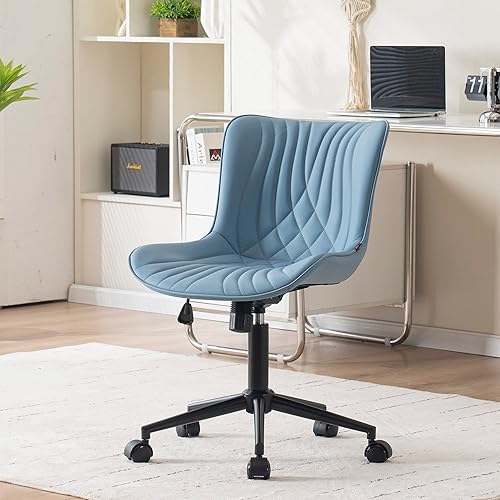 Vista 13 de YOUNIKE Silla de Oficina sin Brazos Silla de Escritorio con Ruedas, Silla de Trabajo para Computadora de Oficina en Casa, Silla de Tocador Moderna