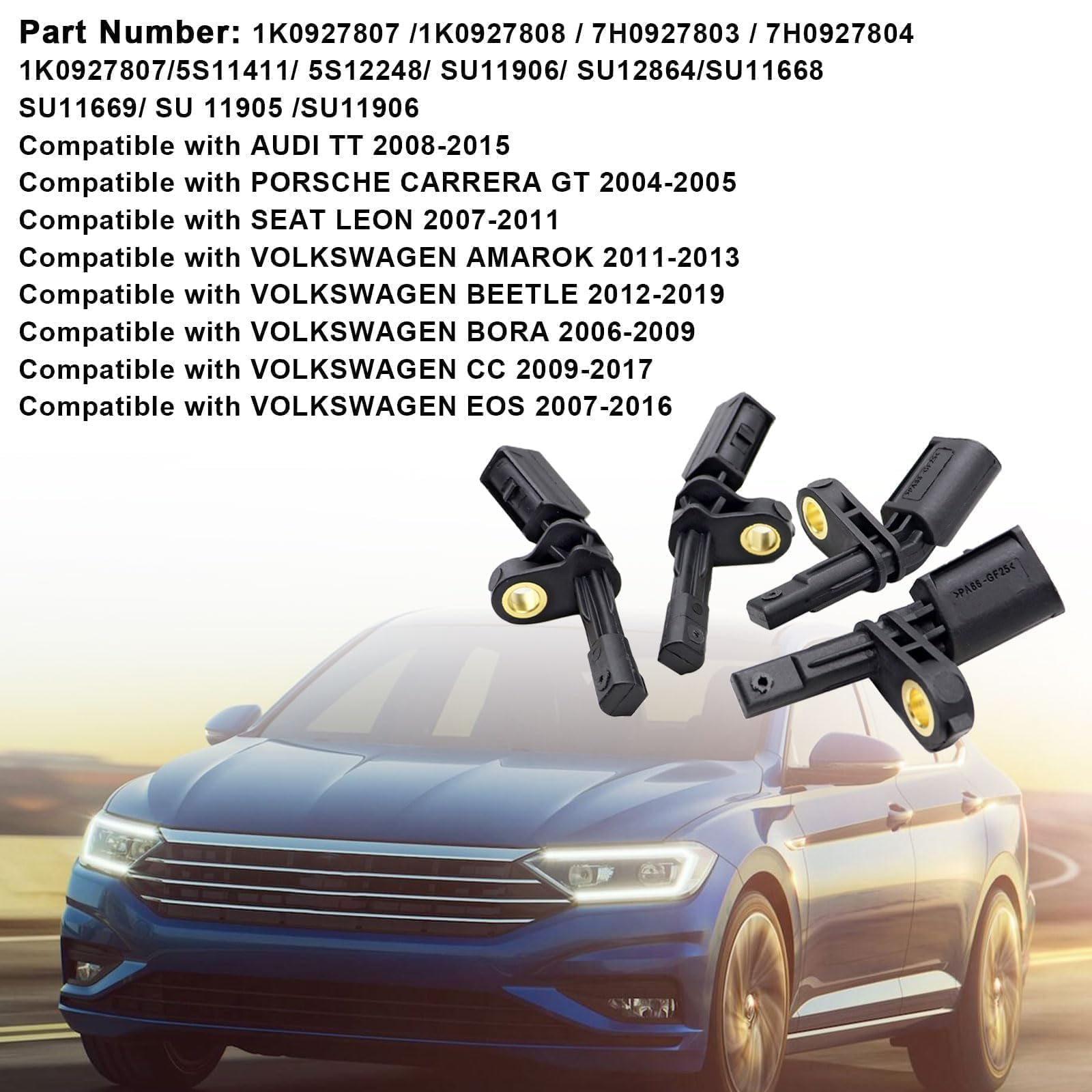 ABS Speed Sensor For VW Eos Passat Audi A3 Skoda Octavia Front Left 1KD927803