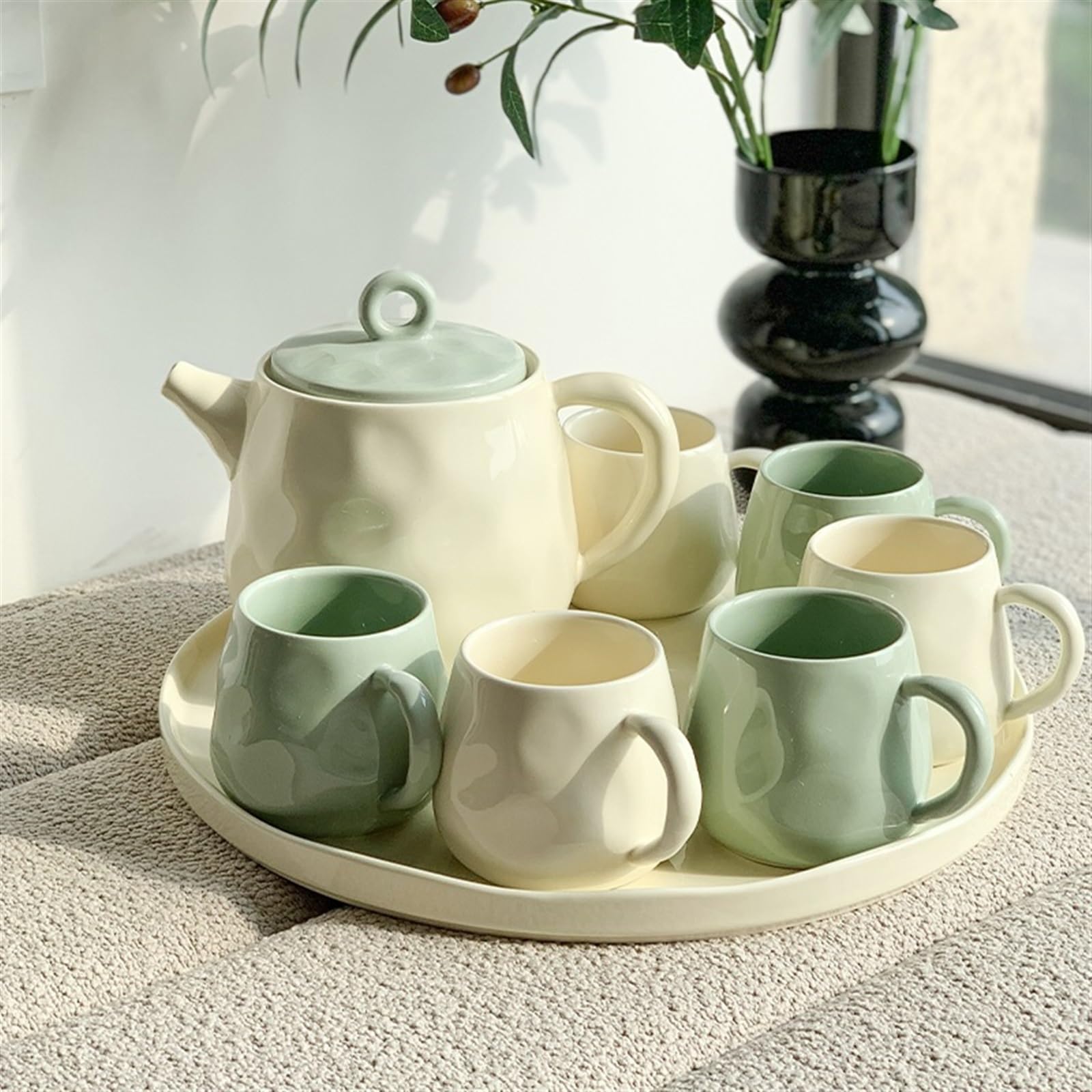 Estrazione a freddo Set tazze acqua teiera in ceramica con vassoio Frigorifero