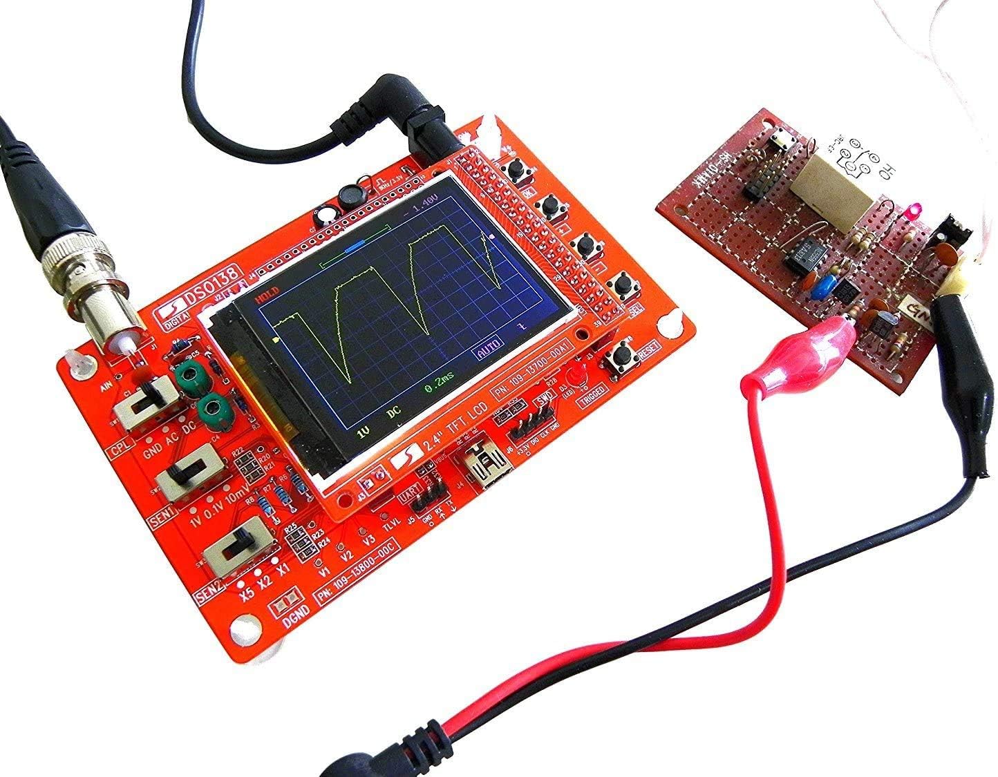 NooElec Oscilloscope DIY Kit w/Clip Probe, Replacement for DSO138. Low Cost Digital Storage Oscilloscope with 2.4" TFT LCD
