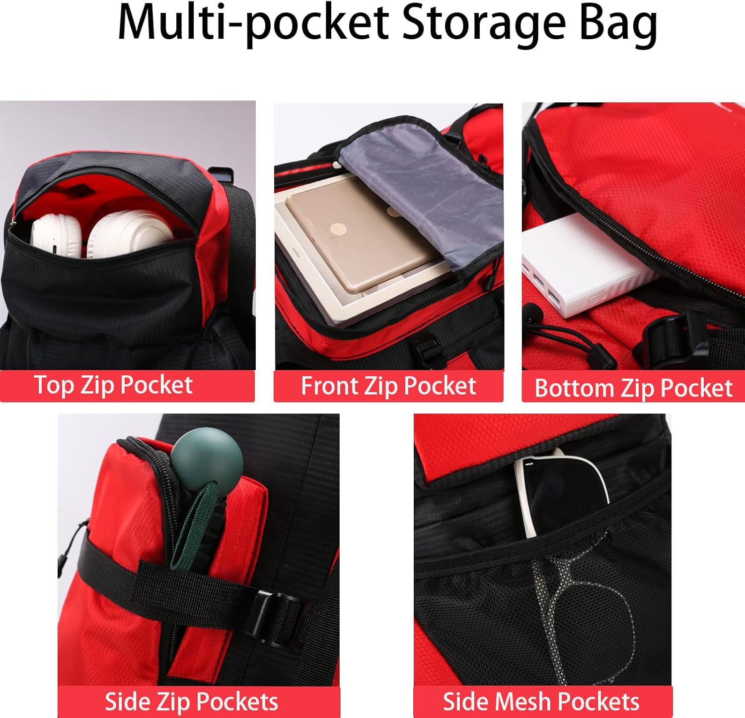 Lawaia 90L Hiking Daypacks Rucking Backpack Camping Waterproof Backpacking Travel Bag Trekking Back Pack Large Capacity Internal Frame Hiking Backpacks Climbing Ruck Sack for Men Women-Black - Image 4