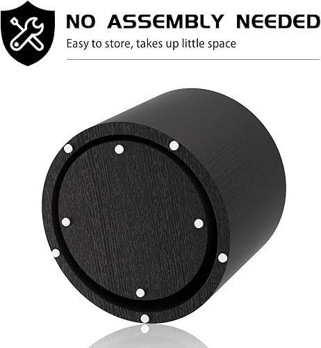 Miniatura 6 de ANZEHOME Juego de 2 mesas auxiliares anidables, mesa auxiliar redonda de madera negra, mesa auxiliar moderna, muebles decorativos circulares para