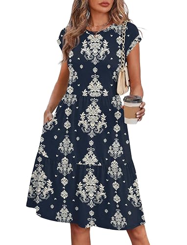 Summer Dresses for Women 2026 Cap Sleeve Casual Sundresses Floral
