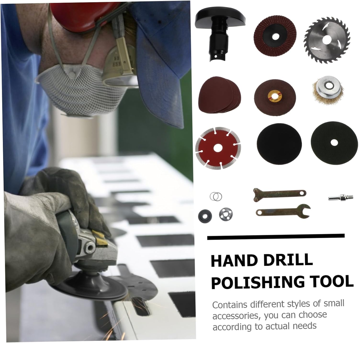 Holibanna 1Set Electric Drill Angle Grinding Accessory Kit with Includes Cutting Rod Polishing Discs and Brushes for Repair and Surface Treatment