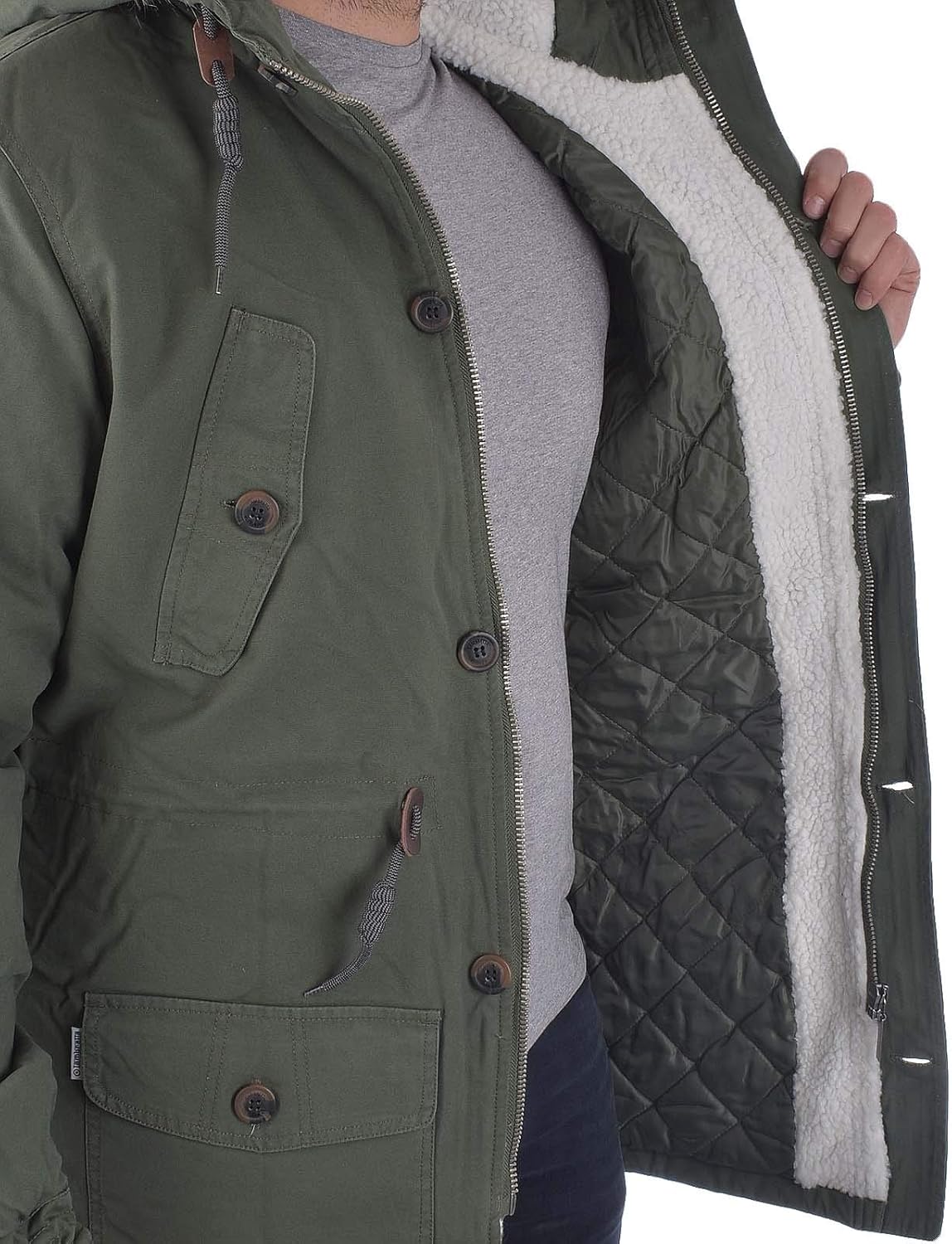 Lambretta Mens Parka Faux Fur Hooded Jacket