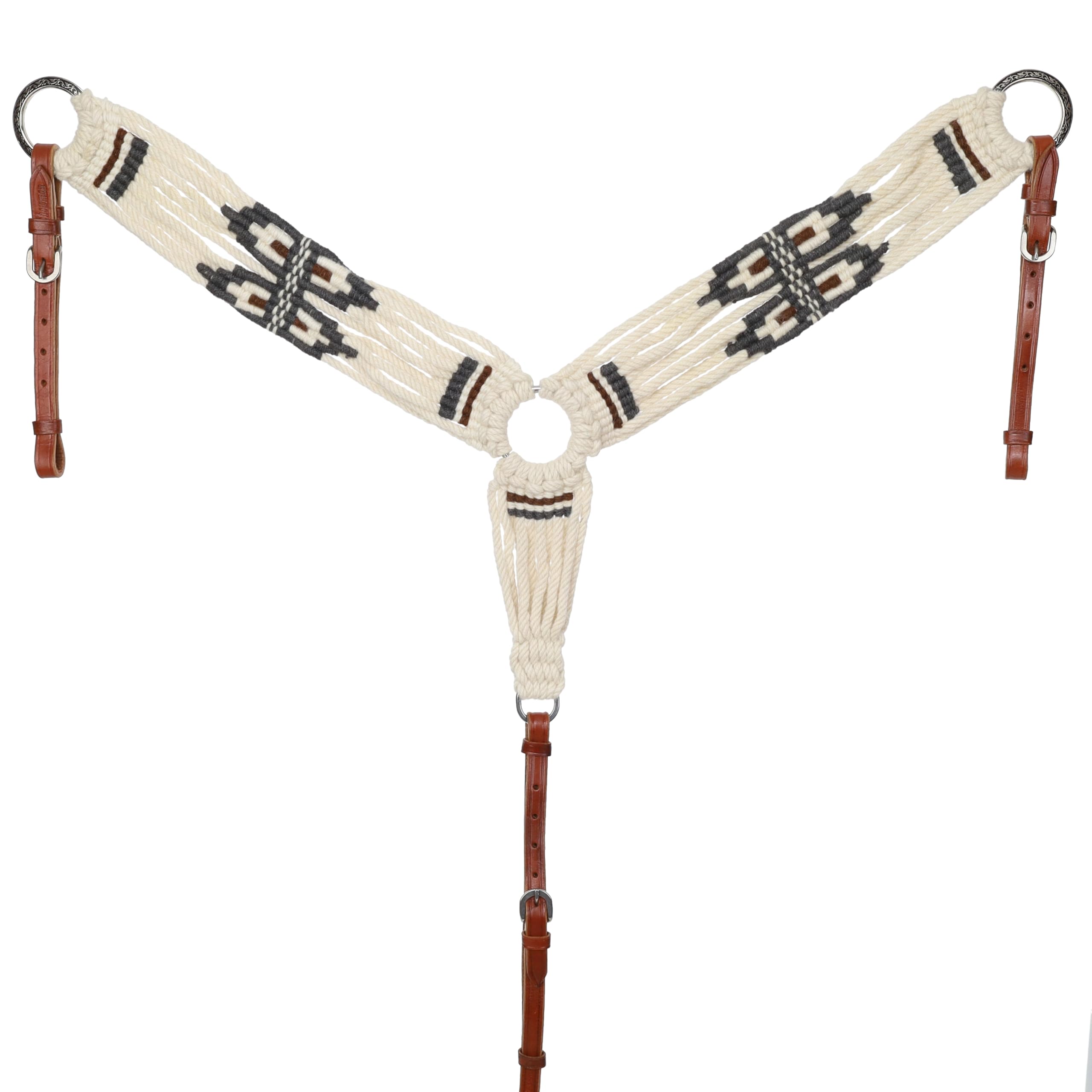 Showman Pinto Corded Mohair-Stirnband, Halfter & Brustkragen Set