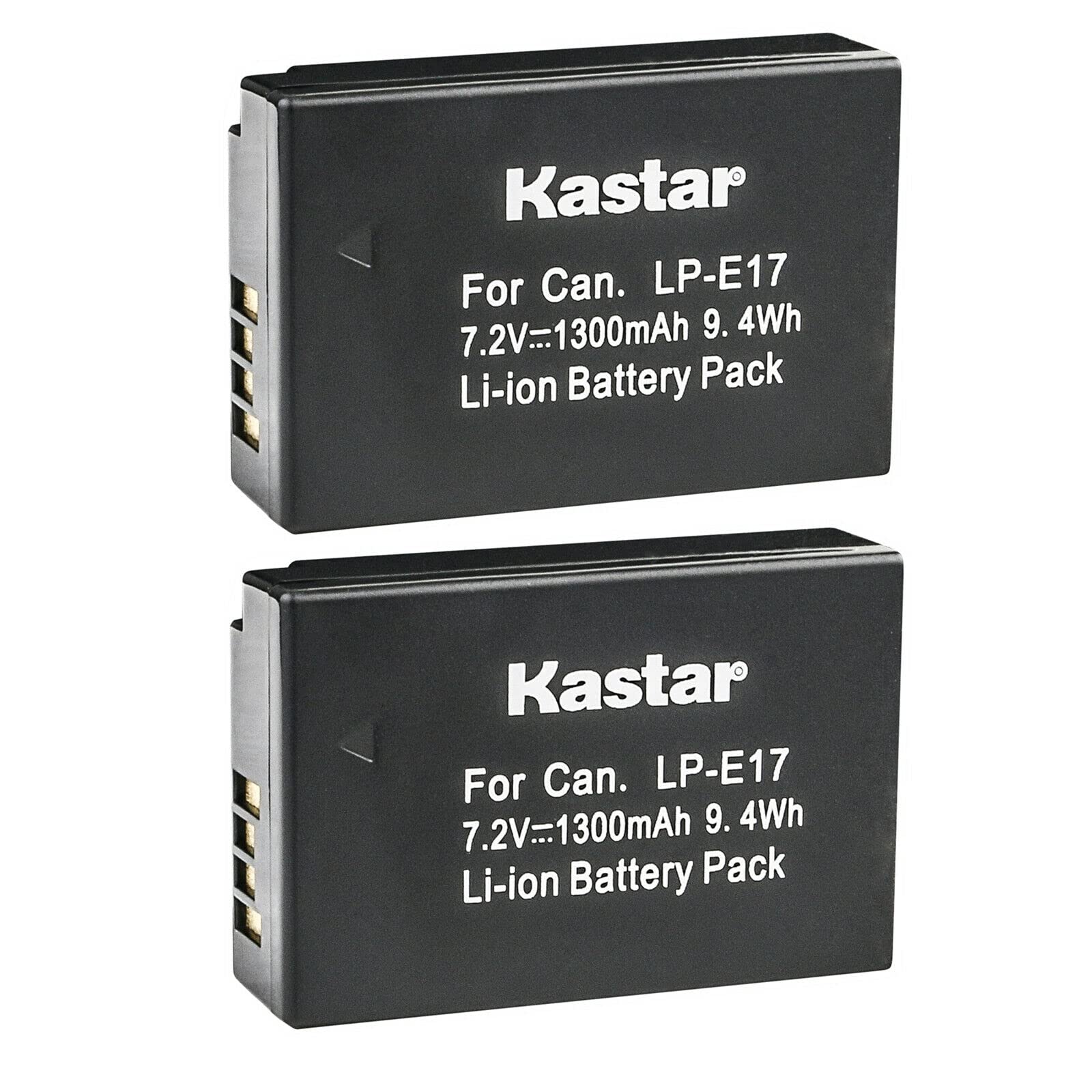 Kastar 2-Pack LP-E17 Battery Replacement for Canon Rebel SL2, EOS Rebel T6i, EOS Rebel T6s, EOS Rebel T7i, EOS Rebel T8i, EOS M3, EOS M5, EOS M6, EOS