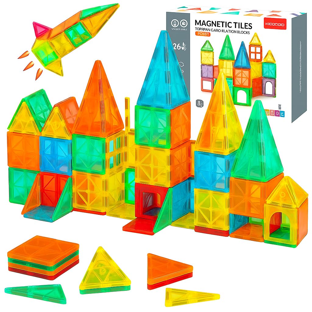 Sky Tech® Magnetic Tiles for Kids Magnetic Building Blocks for Kids 3 4 5 6 7 8 Yrs Constructing & Creative Learning Educational Brain Toys STEM Learning Kit Magnetic Toys (26 Pcs) — Amazon image 4