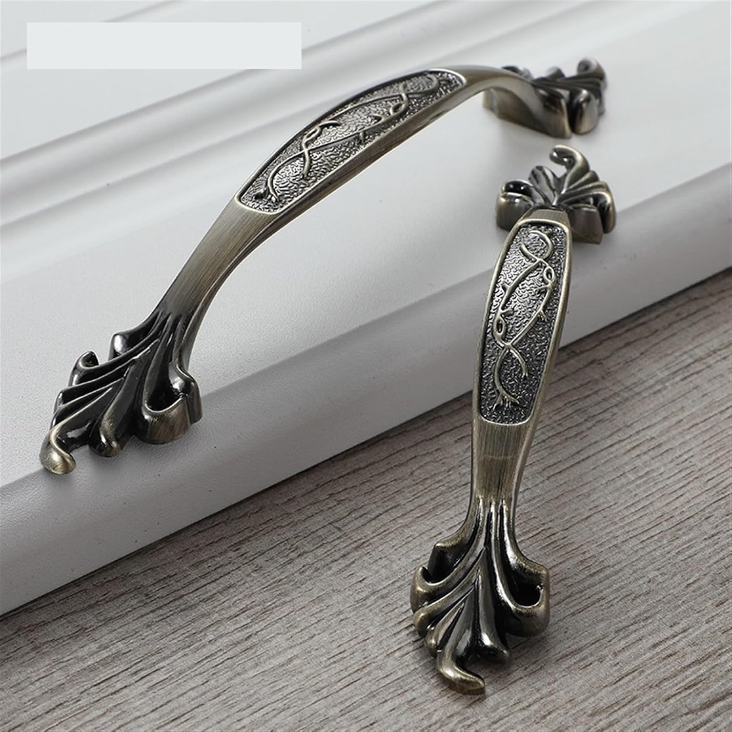 Zinc Alloy Green Bronze Cabinet Handles Door Pulls Drawer Knobs Kitchen Cupboard Handles Furniture Handle Hardwa 1Pcs (Color : 636-128mm)