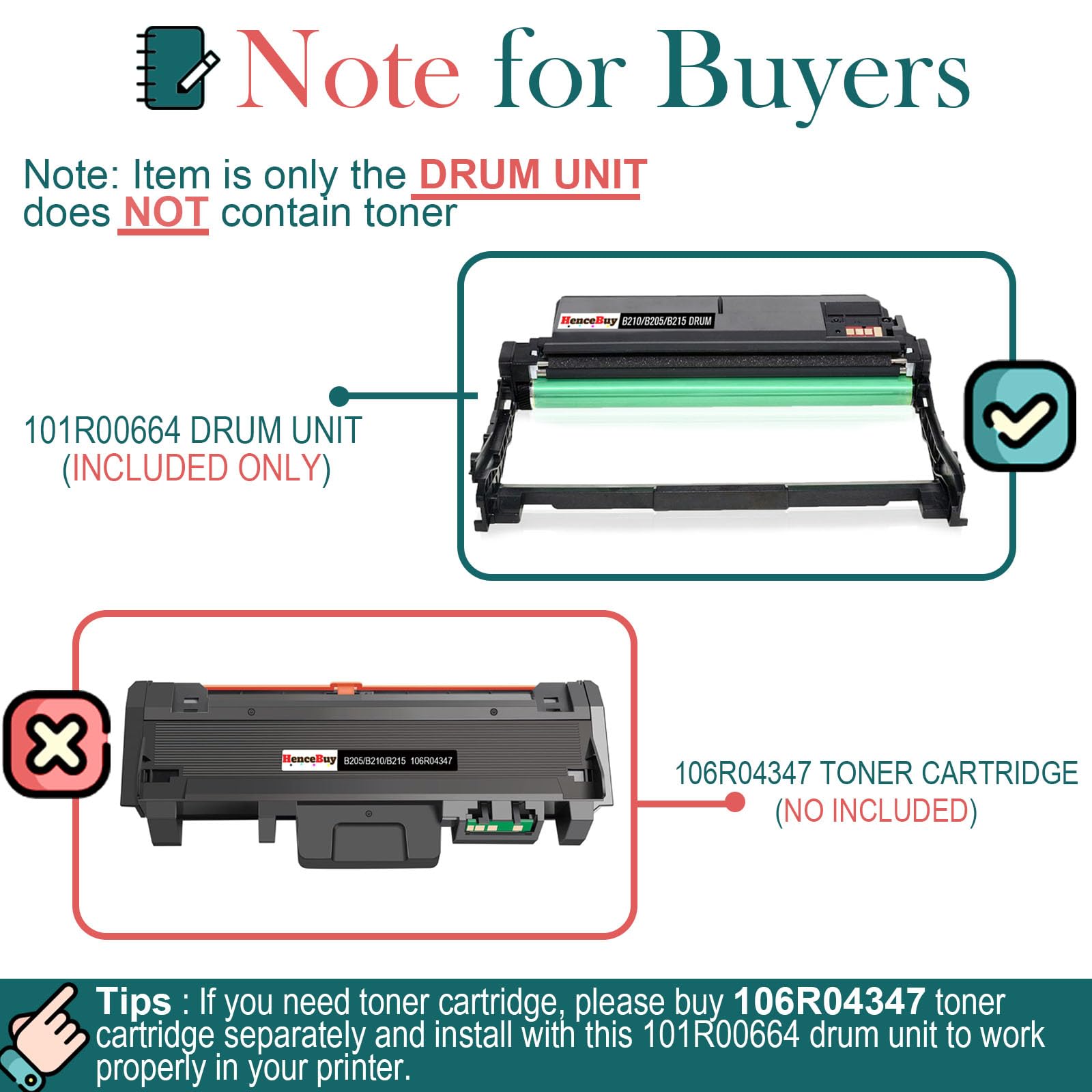 TONTINTA Cartucce Toner Compatibili Xerox 106R04347 – Alta Capacità 3000 Pagine, 2 Pezzi Nero Per B205 B210 B215 E Varianti DNI/MFP