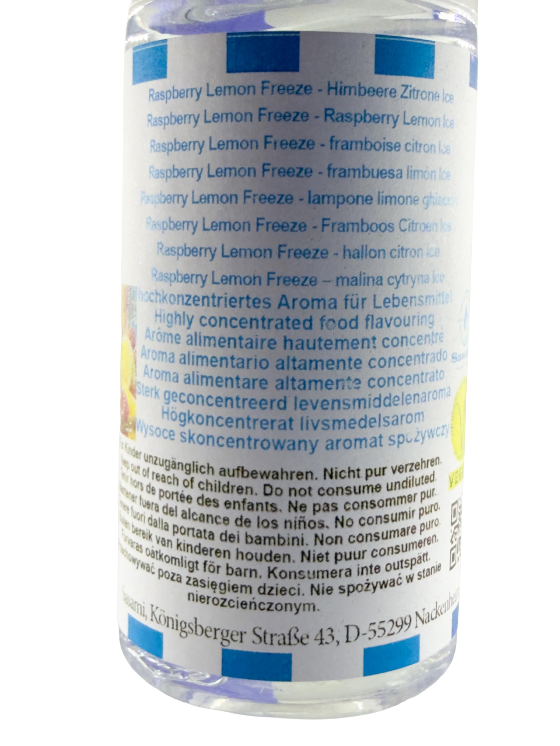 Raspberry Lemon Freeze – malina cytryna Ice aromat koncentrat – Wegański – Sasami – 100ml