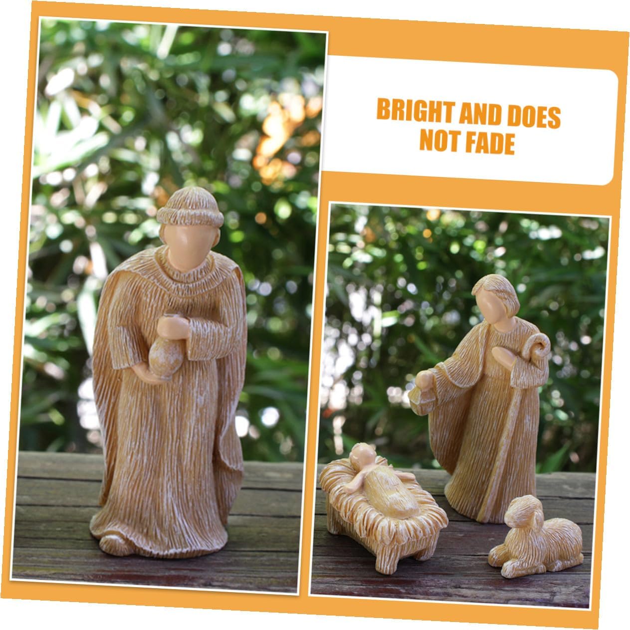 10pcs Resin Jesus Nativity Figurines Christmas Set Small Tabletop Household Nativity Ornaments Holiday Jesus Birth Decoration for Home