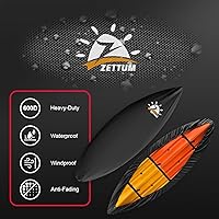 Vista 4 de Funda para kayak de 9.5 pies – 600D resistente e impermeable para almacenamiento al aire libre, accesorio resistente a la decoloración para tabla