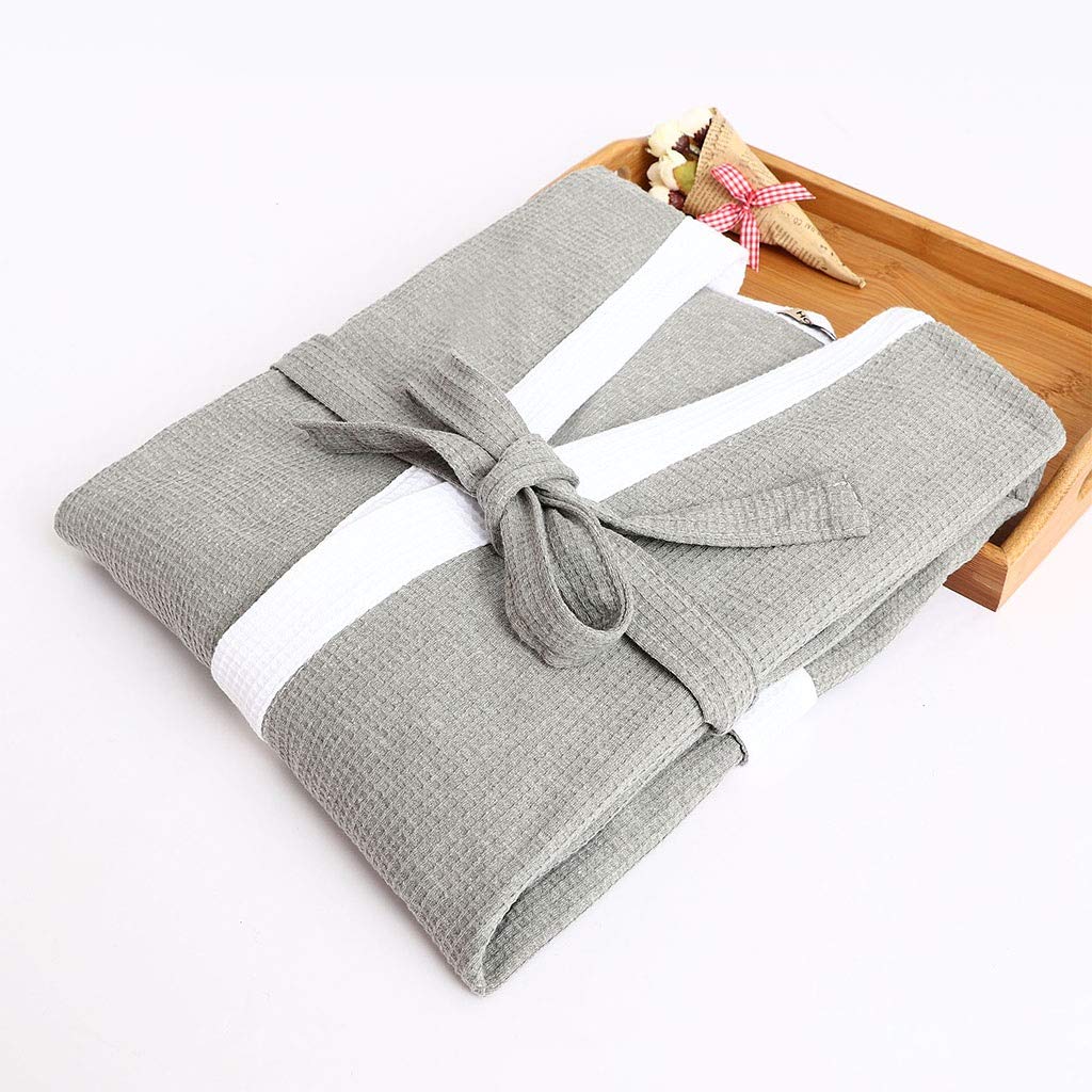 Accappatoio Vestaglia Uomo Accappatoio in Cotone Leggero, Uomo Kimono Accappatoio, Indumenti da Notte Loungewear Asciugamano Lungo Mens Hotel Spa Bagno Pigiama