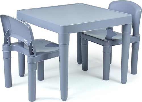 Miniatura 5 de Humble Crew Juego de mesa y 2 sillas para niños, mesa aqua con sillas - Mesa de actividades resistente para niños pequeños para tiempo de juego