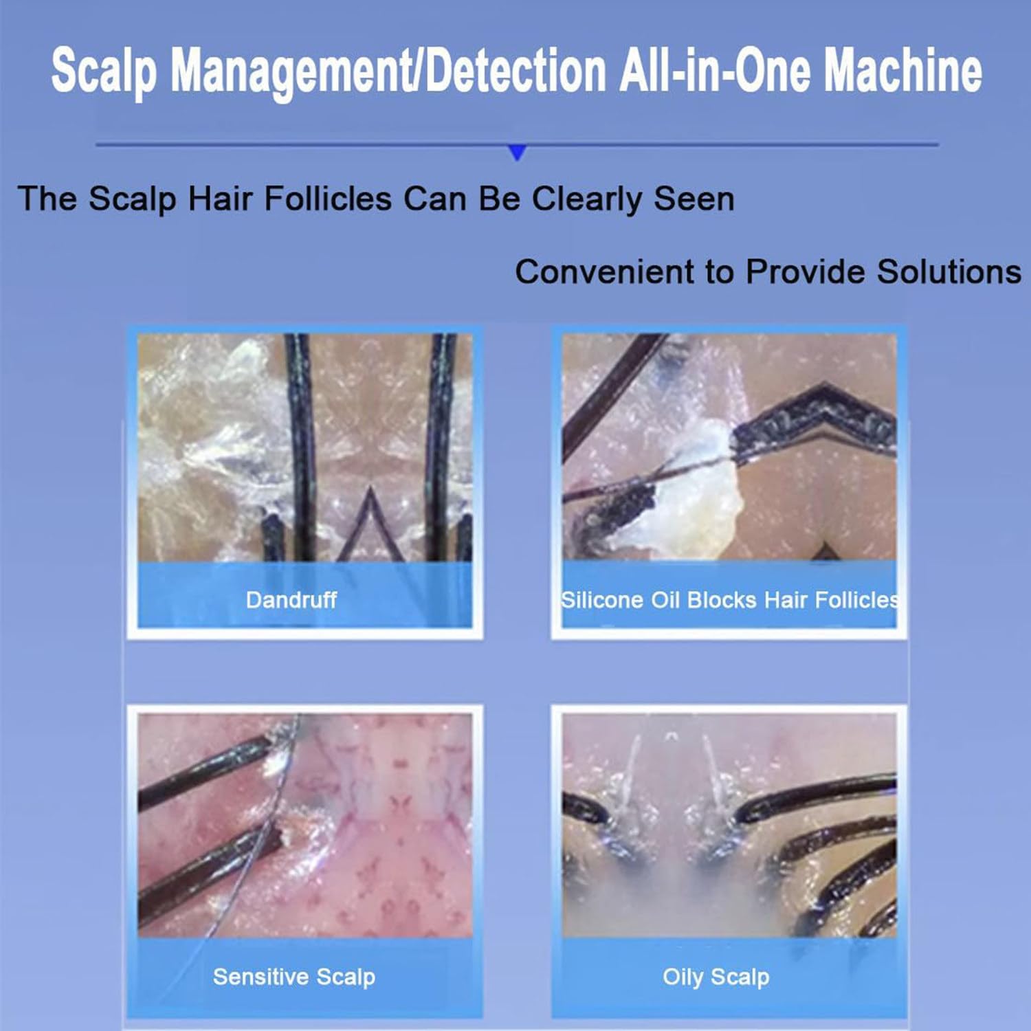 Analizzatore per Capelli diagnostico della Pelle, Scanner per la Pelle del Viso con Display LCD Multifunzionale per Capelli e Pelle con 7 Maniglie per Salone di Bellezza Domestico